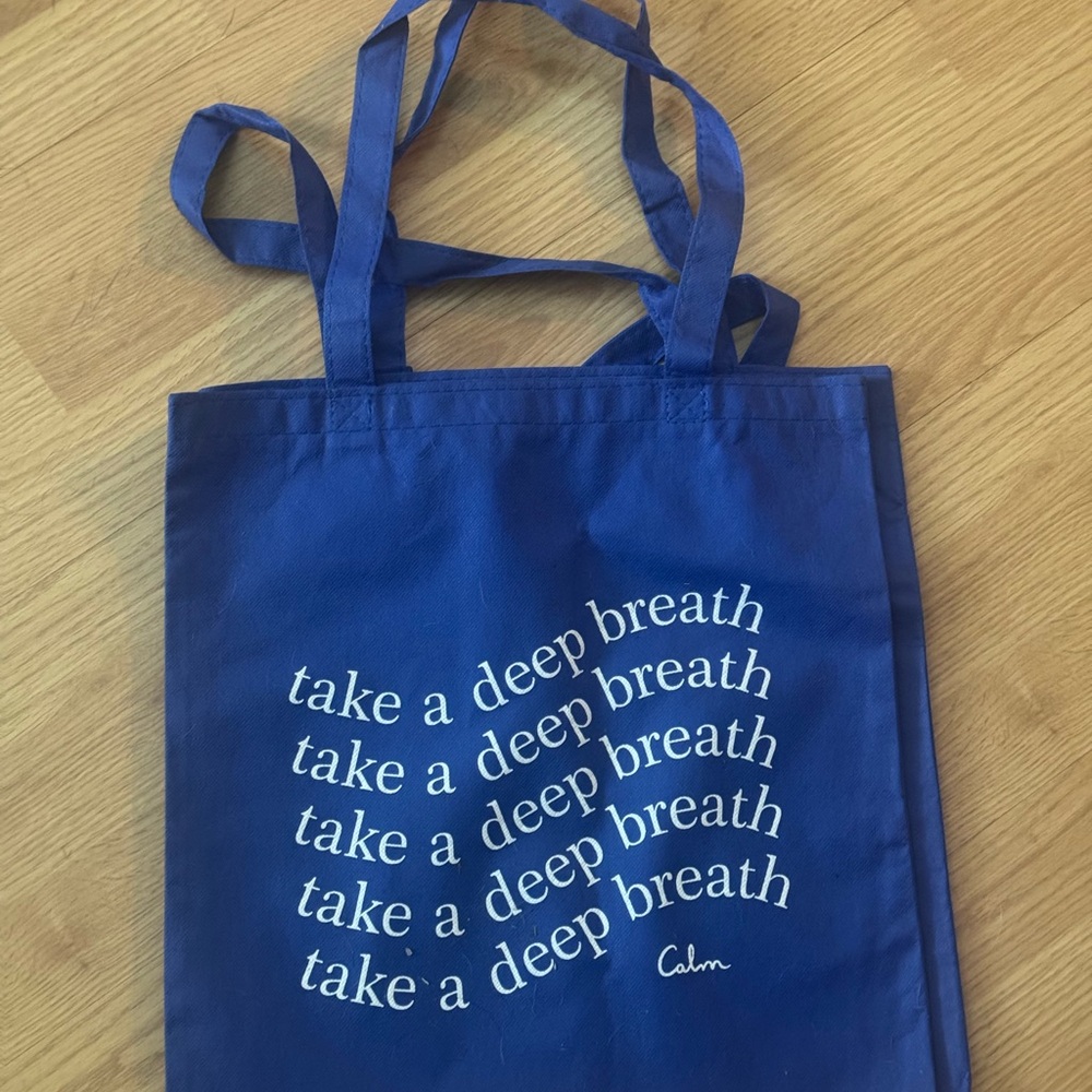 Blue Tote Bag with Inspirational Text